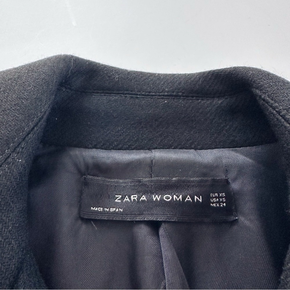 Zara Short Coat With Gold Metallic Buttons Black - Picture 7 of 12